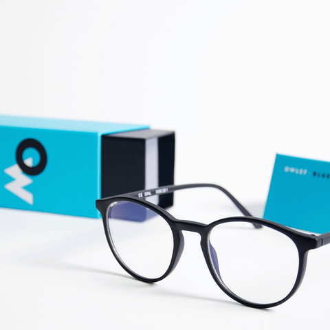 OWLET Blue glasses with blue light protection, black, smaller frame
